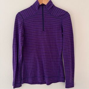 Smartwool Womens Classic Thermal Merino Base Layer Top Medium Quarter Zip Purple